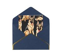 JIAGLINDE German Shepherd Print Advanced Feeling Blank Greeting Cards Pearl Paper Envelopes Anniversary Cards Thank You Cards,Wedding Wishes Birthday Thanksgiving Christmas Card.
