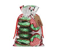JIAGLINDE Gingerbread Man Candy Print Christmas Gift Bags Xmas Present Bags With Gift Tag Candy Bags For Wrapping Gifts For Halloween Birthday Wedding (S/M).