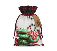 JIAGLINDE Gingerbread Man Candy Print Christmas Gift Bags Xmas Present Bags With Gift Tag Halloween Candy Bags For Wrapping Gifts For Birthday Wedding (S/M)