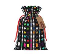 JIAGLINDE Glitter Rainbow Polka Dot Stripe Black And White Print Christmas Gift Bags Xmas Present Bags With Gift Tag Candy Bags For Wrapping Gifts For Halloween Birthday Wedding (S/M).