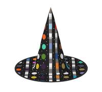 JIAGLINDE Glitter Rainbow Polka Dot Stripe Black And White Print Halloween Cone Witch Hat Cosplay For Wizards Masquerade Halloween Party Accessories.