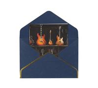 JIAGLINDE Guitars Print Advanced Feeling Blank Greeting Cards Pearl Paper Envelopes Anniversary Cards Thank You Cards,Wedding Wishes Birthday Thanksgiving Christmas Card.
