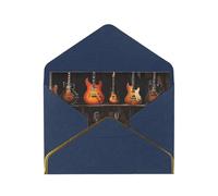 JIAGLINDE Guitars Print Advanced Feeling Blank Greeting Cards Pearl Paper Envelopes Anniversary Cards Thank You Cards,Wedding Wishes Birthday Thanksgiving Christmas Card.