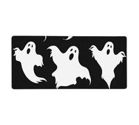 JIAGLINDE Halloween Goth Print Oversize Cloth Mousepad 16x35.5 in, Non Slip Washable Rubber Base Keyboard Pad for Office Laptops Desktop Wireless Mice
