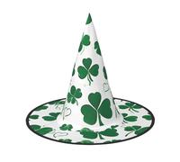 JIAGLINDE Happy St Patrick'S Day Print Halloween Cone Witch Hat Cosplay For Wizards Masquerade Halloween Party Accessories.