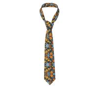 JIAGLINDE Hippie Pattern Print Men'S Silk Soft Tie, Formal Occasion Dinner Party Wedding Party Fun Printed Tie.