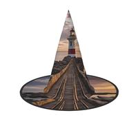 JIAGLINDE House Print Halloween Cone Witch Hat Cosplay For Wizards Masquerade Halloween Party Accessories.