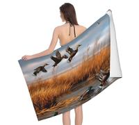 JIAGLINDE Hunting Flying Wild Duck Print Soft Microfiber Extra Large Bath Towel,Super Absorbent Travel Swimming Beach Towel Men's and Women's Bathroom Towels,52x32in