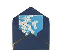 JIAGLINDE Japanese Cherry Flowers Print Advanced Feeling Blank Greeting Cards Pearl Paper Envelopes Anniversary Cards Thank You Cards,Wedding Wishes Birthday Thanksgiving Christmas Card.