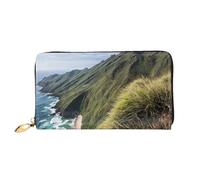 JIAGLINDE Kauai Hawaii Seashore Print Men'S And Women'S Leather Wallet,Mobile Phone Bag,Soft Leather Printed Zipper Coin Purse,Multi Card Slot Wallet