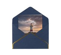 JIAGLINDE Lighthouse Print Advanced Feeling Blank Greeting Cards Pearl Paper Envelopes Anniversary Cards Thank You Cards,Wedding Wishes Birthday Thanksgiving Christmas Card.