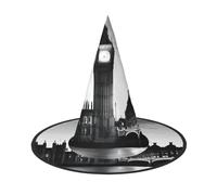 JIAGLINDE London Print Halloween Cone Witch Hat Cosplay For Wizards Masquerade Halloween Party Accessories.
