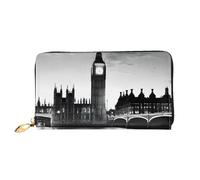 JIAGLINDE London Print Men'S And Women'S Leather Wallet,Mobile Phone Bag,Soft Leather Printed Zipper Coin Purse,Multi Card Slot Wallet