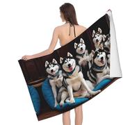 JIAGLINDE Lovely Husky Print Soft Microfiber Extra Large Bath Towel,Super Absorbent Travel Swimming Beach Towel Men's and Women's Bathroom Towels,52x32in