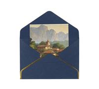 JIAGLINDE Old Viking Boat Print Advanced Feeling Blank Greeting Cards Pearl Paper Envelopes Anniversary Cards Thank You Cards,Wedding Wishes Birthday Thanksgiving Christmas Card.