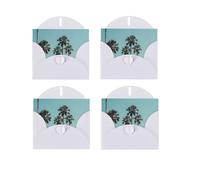 JIAGLINDE Palm Tree Print Blank Greeting Cards, Love Buttons, Pearl Paper Envelopes Suitable For Various Occasions - Anniversary Cards, Thank You Cards, Holiday Cards, Wedding Cards, Congratulations.