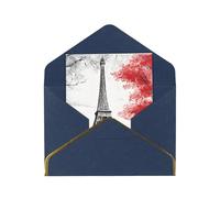 JIAGLINDE Paris Print Advanced Feeling Blank Greeting Cards Pearl Paper Envelopes Anniversary Cards Thank You Cards,Wedding Wishes Birthday Thanksgiving Christmas Card.
