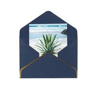 JIAGLINDE Pineapple By The Sea Print Advanced Feeling Blank Greeting Cards Pearl Paper Envelopes Anniversary Cards Thank You Cards,Wedding Wishes Birthday Thanksgiving Christmas Card.