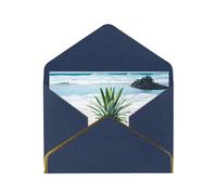 JIAGLINDE Pineapple By The Sea Print Advanced Feeling Blank Greeting Cards Pearl Paper Envelopes Anniversary Cards Thank You Cards,Wedding Wishes Birthday Thanksgiving Christmas Card.