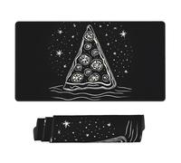 JIAGLINDE Pizza Constellation Print Oversize Cloth Mousepad 16x29.5 in, Non Slip Washable Rubber Base Keyboard Pad for Office Laptops Desktop Wireless Mice