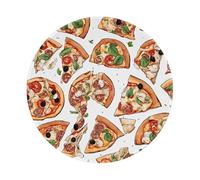 JIAGLINDE Pizza Pattern Print Round Cloth Mousepad, Non Slip Washable Rubber Base Mousepad for Office Desktop Laptops Wireless Mice 8in