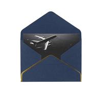 JIAGLINDE Plane Flying Over The Sea Print Advanced Feeling Blank Greeting Cards Pearl Paper Envelopes Anniversary Cards Thank You Cards,Wedding Wishes Birthday Thanksgiving Christmas Card.