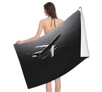 JIAGLINDE Plane Flying Over The Sea Print Soft Microfiber Extra Large Bath Towel,Super Absorbent Travel Swimming Beach Towel Men's and Women's Bathroom Towels,52x32in