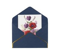 JIAGLINDE Poppy Flower Print Advanced Feeling Blank Greeting Cards Pearl Paper Envelopes Anniversary Cards Thank You Cards,Wedding Wishes Birthday Thanksgiving Christmas Card.