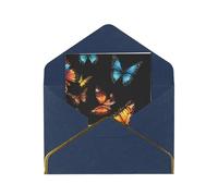 JIAGLINDE Pretty Butterfly Print Advanced Feeling Blank Greeting Cards Pearl Paper Envelopes Anniversary Cards Thank You Cards,Wedding Wishes Birthday Thanksgiving Christmas Card.