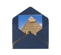 JIAGLINDE Pyramids Of Egypt Print Advanced Feeling Blank Greeting Cards Pearl Paper Envelopes Anniversary Cards Thank You Cards,Wedding Wishes Birthday Thanksgiving Christmas Card.
