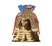 JIAGLINDE Pyramids Of Egypt Print Christmas Gift Bags Xmas Present Bags With Gift Tag Candy Bags For Wrapping Gifts For Halloween Birthday Wedding (S/M).