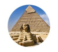 JIAGLINDE Pyramids of Egypt Print Round Cloth Mousepad, Non Slip Washable Rubber Base Mousepad for Office Desktop Laptops Wireless Mice 8in