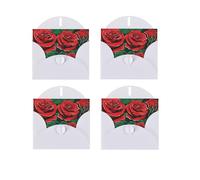 JIAGLINDE Red Rose Print Blank Greeting Cards, Love Buttons, Pearl Paper Envelopes Suitable For Various Occasions - Anniversary Cards, Thank You Cards, Holiday Cards, Wedding Cards, Congratulations.