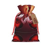JIAGLINDE Red Wine Glass Cheers Print Christmas Gift Bags Xmas Present Bags With Gift Tag Candy Bags For Wrapping Gifts For Halloween Birthday Wedding (S/M).
