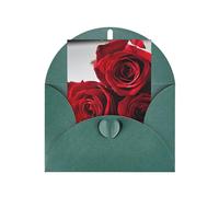 JIAGLINDE Rose Print Blank Greeting Cards, Love Buttons, Pearl Paper Envelopes Suitable For Various Occasions - Anniversary Cards, Thank You Cards, Holiday Cards, Wedding Cards, Congratulations.