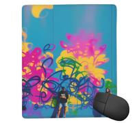 JIAGLINDE Scrawled-Upon Wall Print Square Cloth Mousepad, Non Slip Washable Rubber Base Mousepad for Office Desktop Laptops Wireless Mice 7x9 in