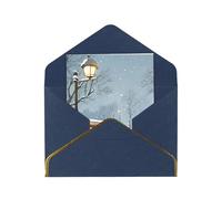 JIAGLINDE Snow Falling In The Park Print Advanced Feeling Blank Greeting Cards Pearl Paper Envelopes Anniversary Cards Thank You Cards,Wedding Wishes Birthday Thanksgiving Christmas Card.