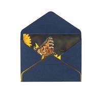 JIAGLINDE Sunflower Butterfly Print Advanced Feeling Blank Greeting Cards Pearl Paper Envelopes Anniversary Cards Thank You Cards,Wedding Wishes Birthday Thanksgiving Christmas Card.