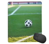 JIAGLINDE The Ball On The Football Field Print Square Cloth Mousepad, Non Slip Washable Rubber Base Mousepad for Office Desktop Laptops Wireless Mice 7x9 in