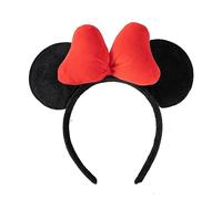 JIAHANG 3D Velvet Headband, Mic Mouse Ear Headband Sequin Bow Costume Headwear for Women Girls, 3d-velvet Red Bow, Large