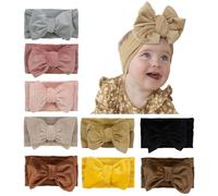 JIAHANG Baby Bows Turban Knotted Head Wrap Corduroy Large Hair Bow Headbands Stretchy Hair Bands for Newborn Toddler Girls