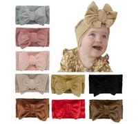 JIAHANG Baby Bows Turban Knotted Head Wrap Corduroy Large Hair Bow Headbands Stretchy Hair Bands for Newborn Toddler Girls