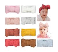 JIAHANG Baby Bows Waffle Turban Knotted Head Wrap Hair Bow Headbands Stretchy Hair Bands for Newborn Toddler Girls