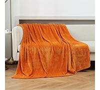 JIAHANNHA Burnt Orange Fleece Blanket Super Soft Warm Lightweight Throw Blanket for Fall Decor Couch Sofa Bed Burnt Orange (50" x 60", Burnt Orange)