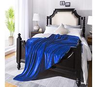 JIAHANNHA Flannel Fleece Blanket Queen Size Royal Blue 90 by 90 Inches Blankets for Couch Sofa Bed 280GSM,Super Soft Plush Cozy and Luxury Warm Bed Blanket for All Season