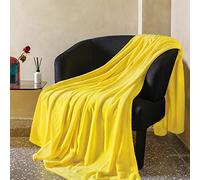 JIAHANNHA Yellow Throw Blanket Fleece Blanket Throw Size(50 by 70 Inches),Super Soft Cozy Plush Blanket for Couch Sofa Bed,Lightweight Warm Bed Blankets for Adults,All Season