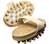 JIAHAO 2PCS Natural Wood Wooden Hand-Held Massager Body Brush Cellulite Reduction L