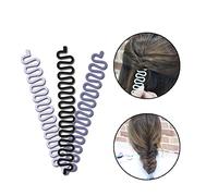 JIAHAO 3pcs White Magic Hair Braiding Maker - Lady French Hair Braiding Tool - Roller, Hook, Clip & Stick Twist Styling Tool