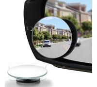 JIAHAO Blind Spot Mirror, 2" Round HD Glass Frameless Convex Rear View Mirror with wide angle Adjustable Stick for Cars SUV and Trucks, Pack of 2