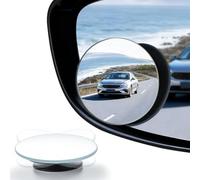 JIAHAO Blind Spot Mirror, 2" Round HD Glass Frameless Convex Rear View Mirror with wide angle Adjustable Stick for Cars SUV and Trucks, Pack of 2